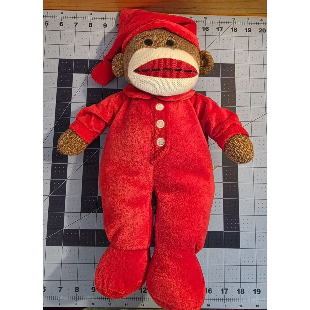 Sock Monkey™ Plush Dan Dee Collector's Choice Red Pajamas Nightcap 15